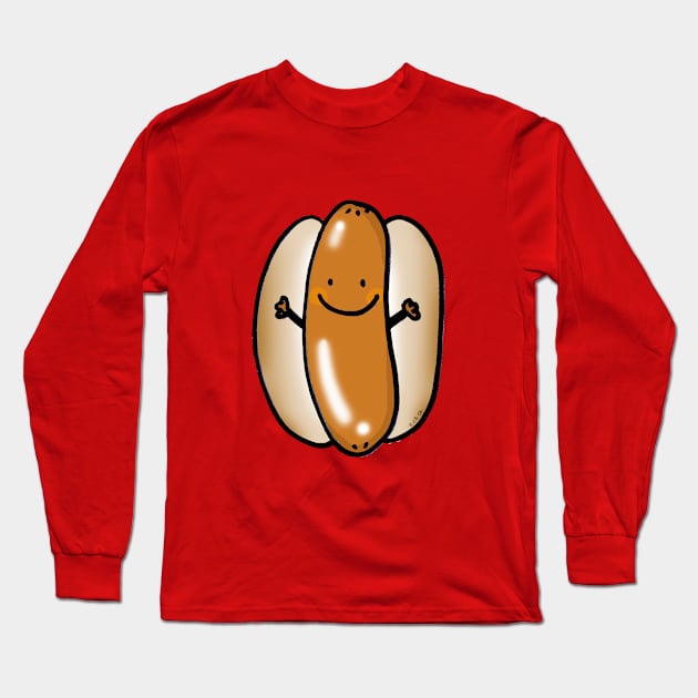 cute hot dog Long Sleeve T-Shirt by cartoonygifts